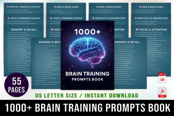 1000 Brain Training Prompts Book: Daily Mental Fitness
