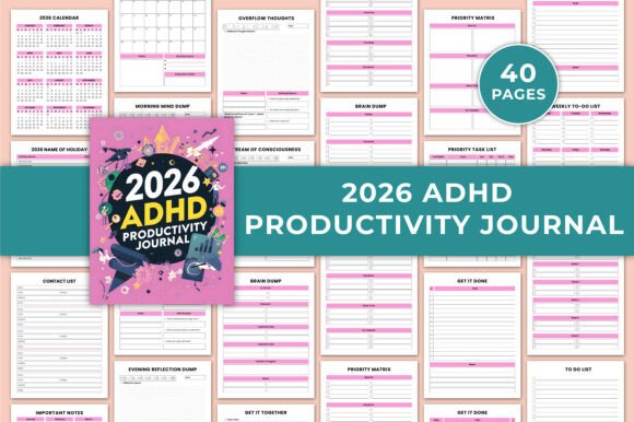 2026 ADHD Productivity Journal Canva KDP: A Fully Customizable Planner for Focused Workflows