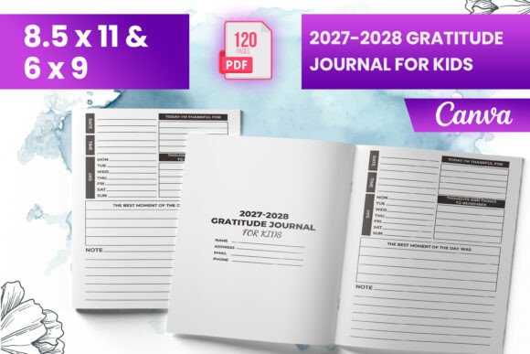 2027-2028 Gratitude Journal for Kids KDP