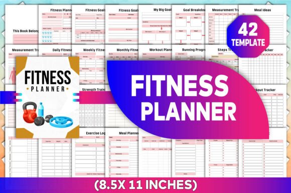 Fitness Planner Canva KDP Templates